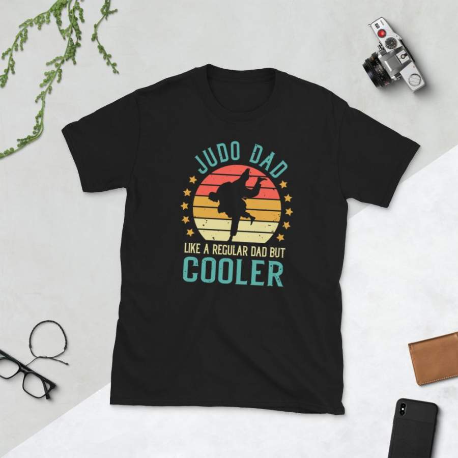 Judo Dad Like A Normal Dad But Cooler T-Shirt Men’s Vintage Martial Arts Fighter Father Gift Judo Teacher Sensei Shirt S-3XL Unisex Tee