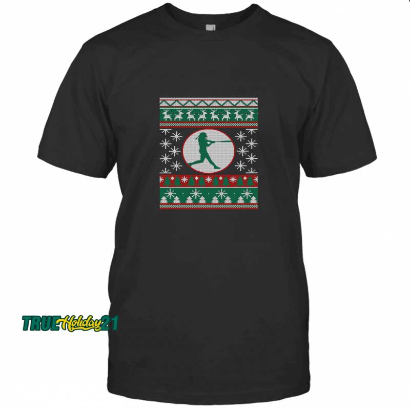 Softball ugly christmas gift idea Softball lover T-shirt