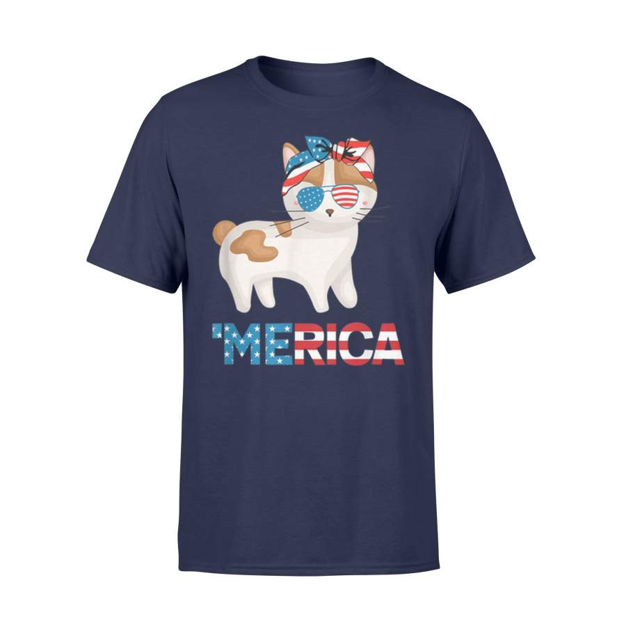 American Flag Japanese Bobtail Cat 4th Of July Cat T-Shirt