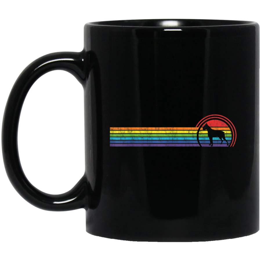 Boxer Dog Rainbow Chest Lines Vintage Style Mug