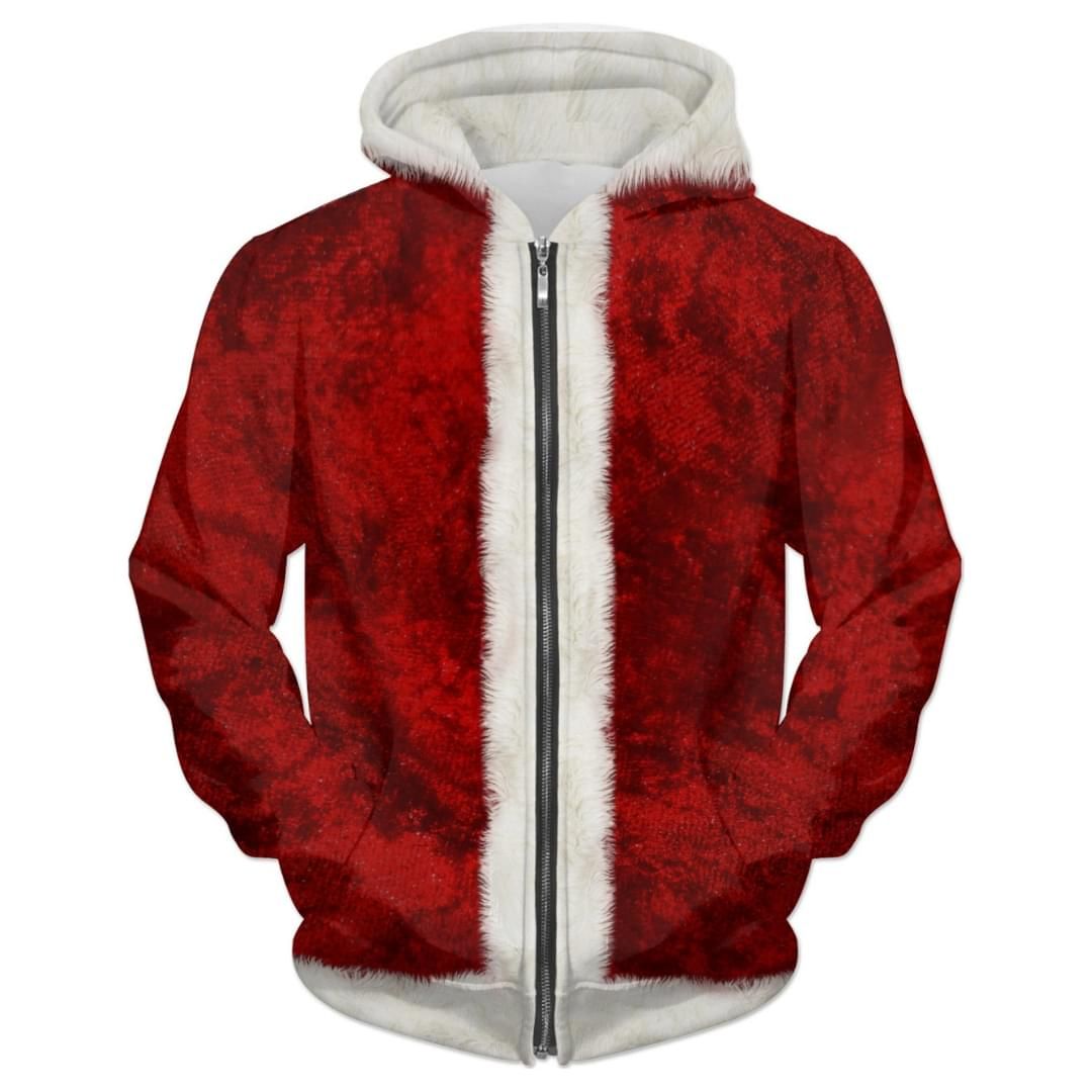 Christmas Gift Red 3D Zip Hoodie