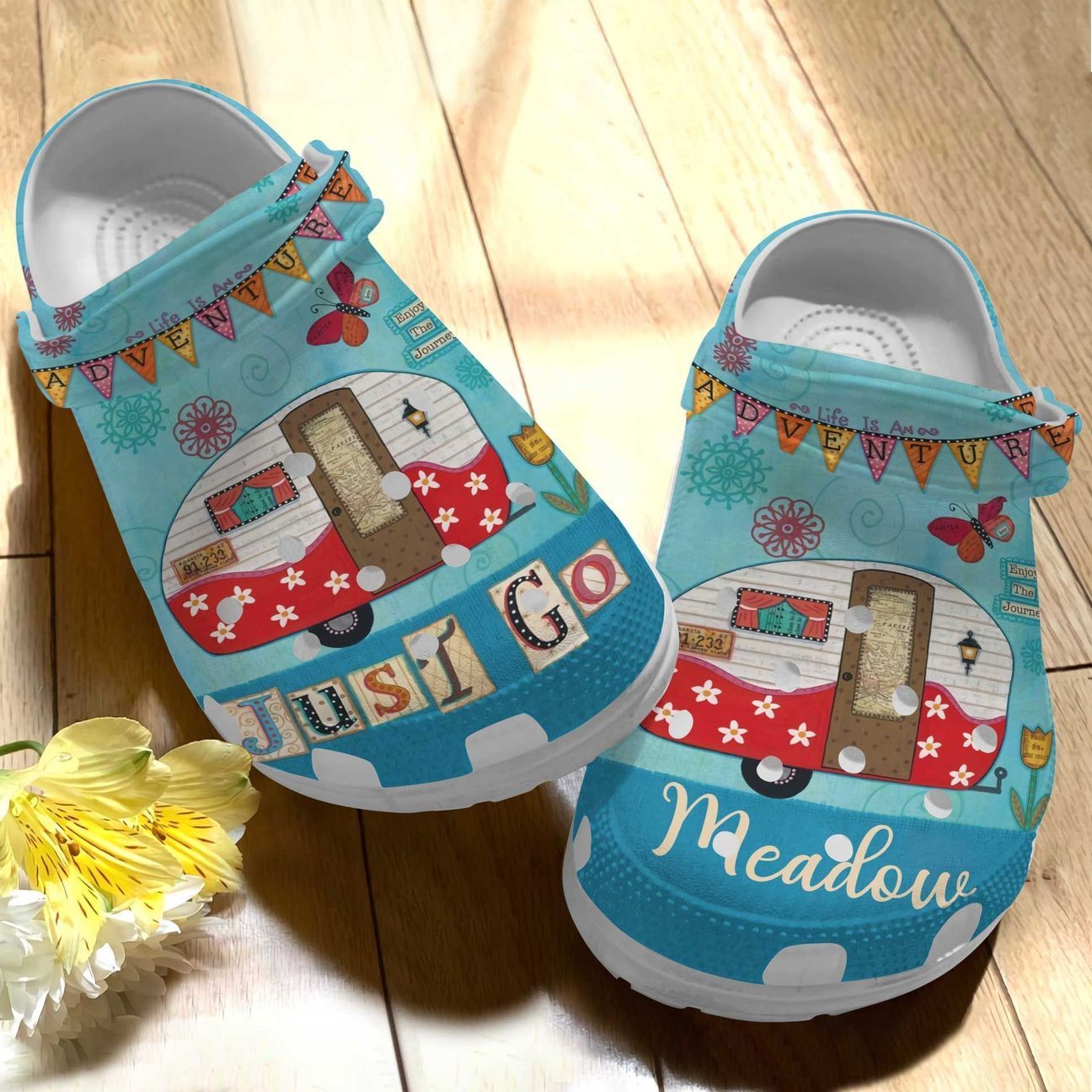 Camping Personalized Clog, Custom Name, Text Just Go Camping, Fashion Style For Women, Men, Kid, Print 3D