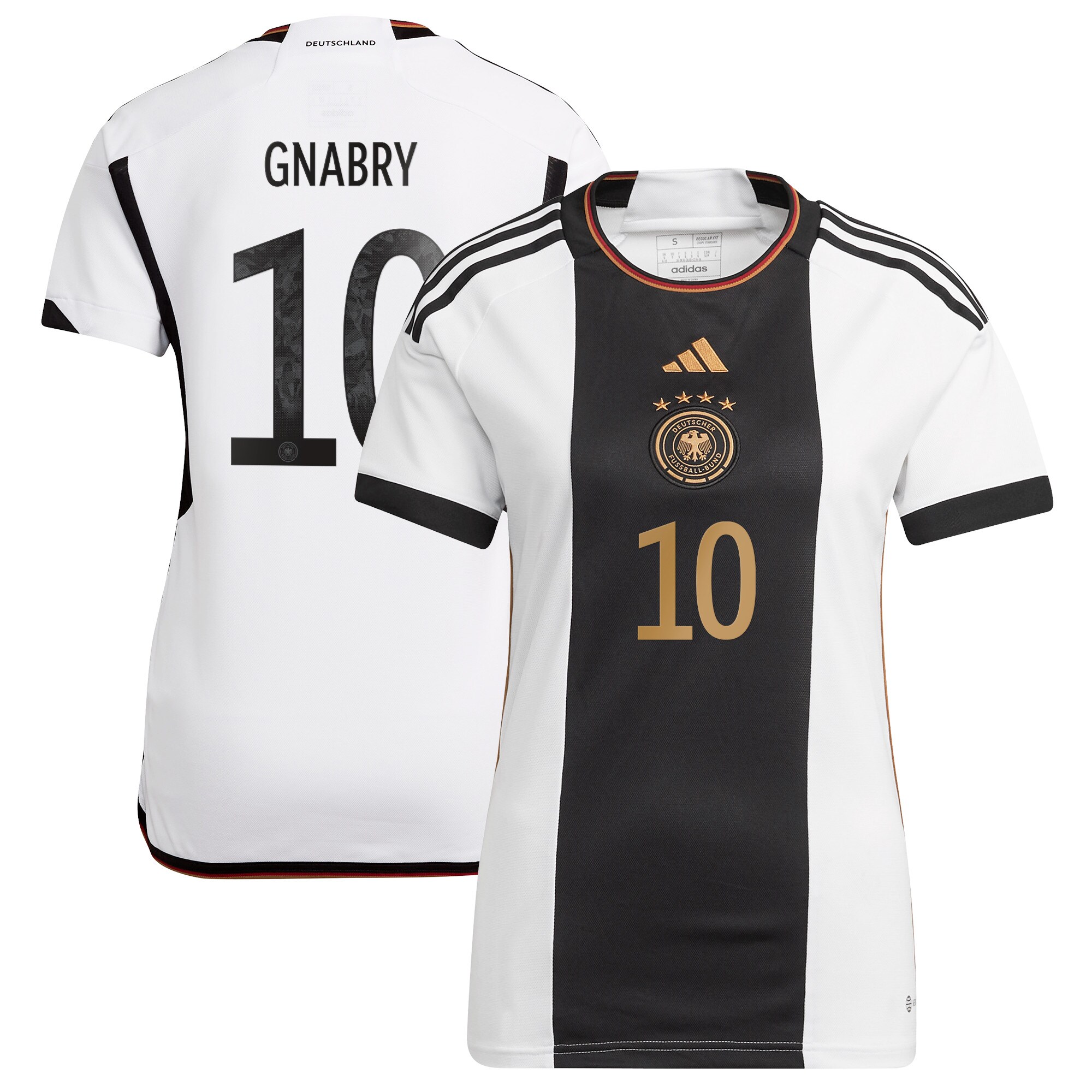 Serge Gnabry Germany National Team Women's 2022/23 Home Replica Player Jersey – White