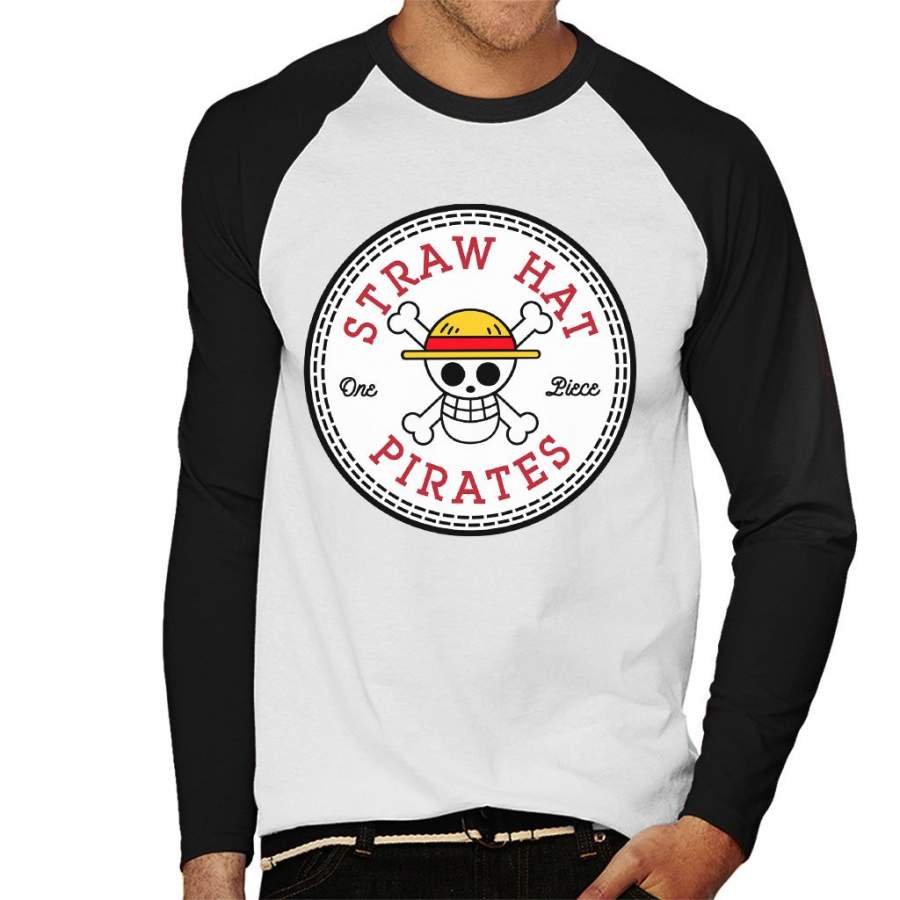 Sraw Hat Pirates One Piece Converse All Star Men’s Baseball Long Sleeved T-shirt