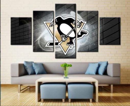 Pittsburgh Penguins Sports Team Sport 5 Panel Canvas Art Wall Decor