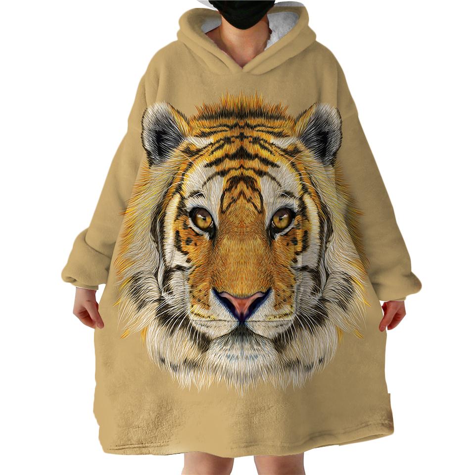 Tiger Swlf0484 Hoodie Wearable Blanket