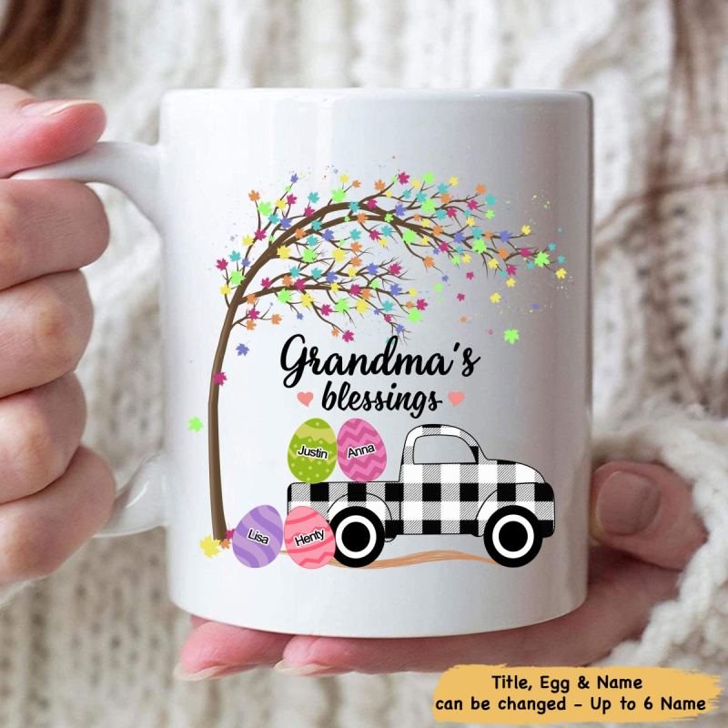 Grandma Peeps Easter Truck Personalized Custom Coffee Mug