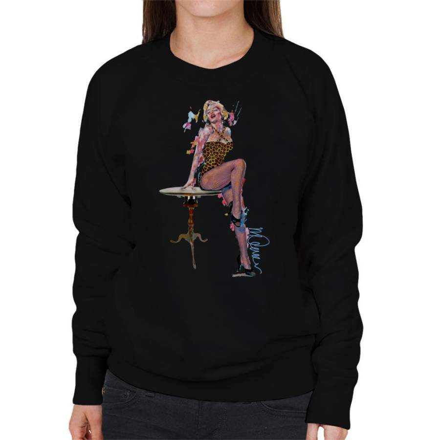 Sidney Maurer Original Portrait Of Marilyn Monroe Leopard Print Women’s Sweatshirt