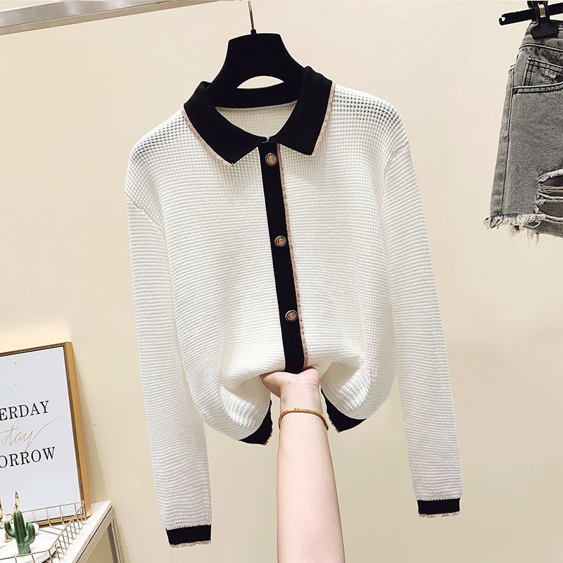 Black White Sweet Spring Autumn Winter Knitted Vintage Cardigan Fashion Woman Elegant Women’S Sweaters 2022 Female alx