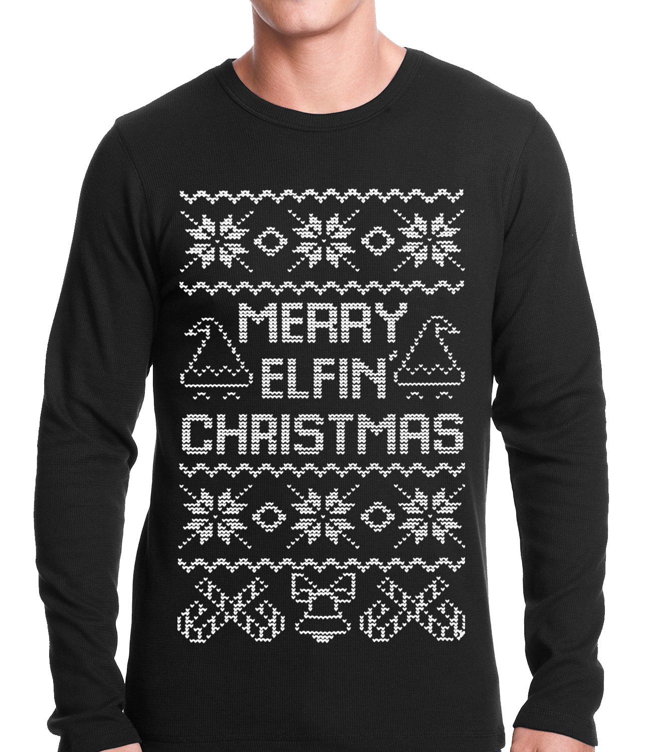 Ugly Christmas Thermal – Merry Elfin Christmas Funny Ugly Christmas Thermal Shirt