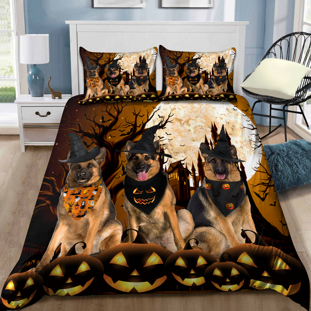 3D German Shepherd Halloween Bedding Set