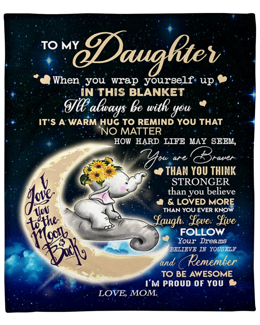 To My Daughter It’S A Warm Hug To Remind You Fleece Blanket Gift For Family, Birthday, Daughter, Mother To Daughter Gift Home Decor Bedding Couch Sofa Soft And Comfy