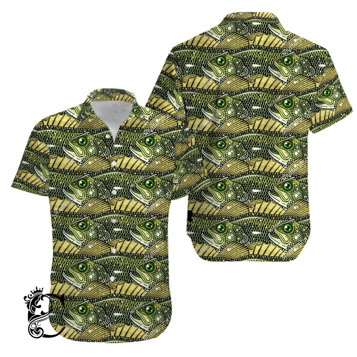 Beach Shirt Bass Fishing Hawaiian Shirts #Kv- Chillicothemall