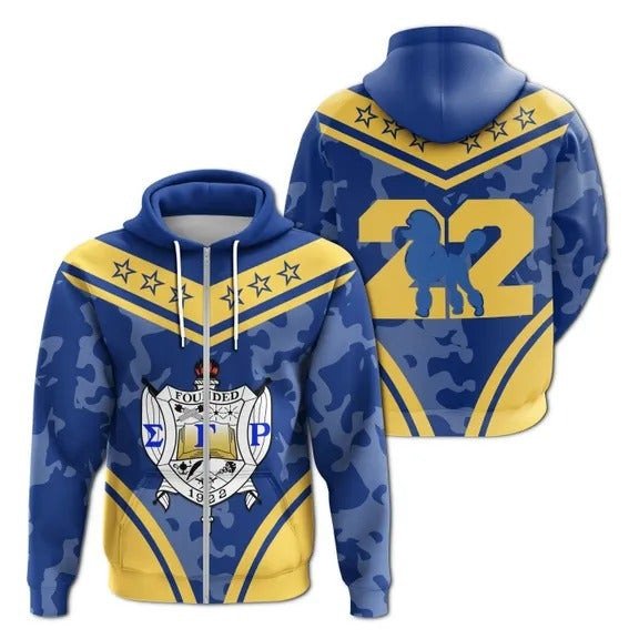 Sorority Hoodie – Sigma Gamma Rho Camouflage Zip Hoodie