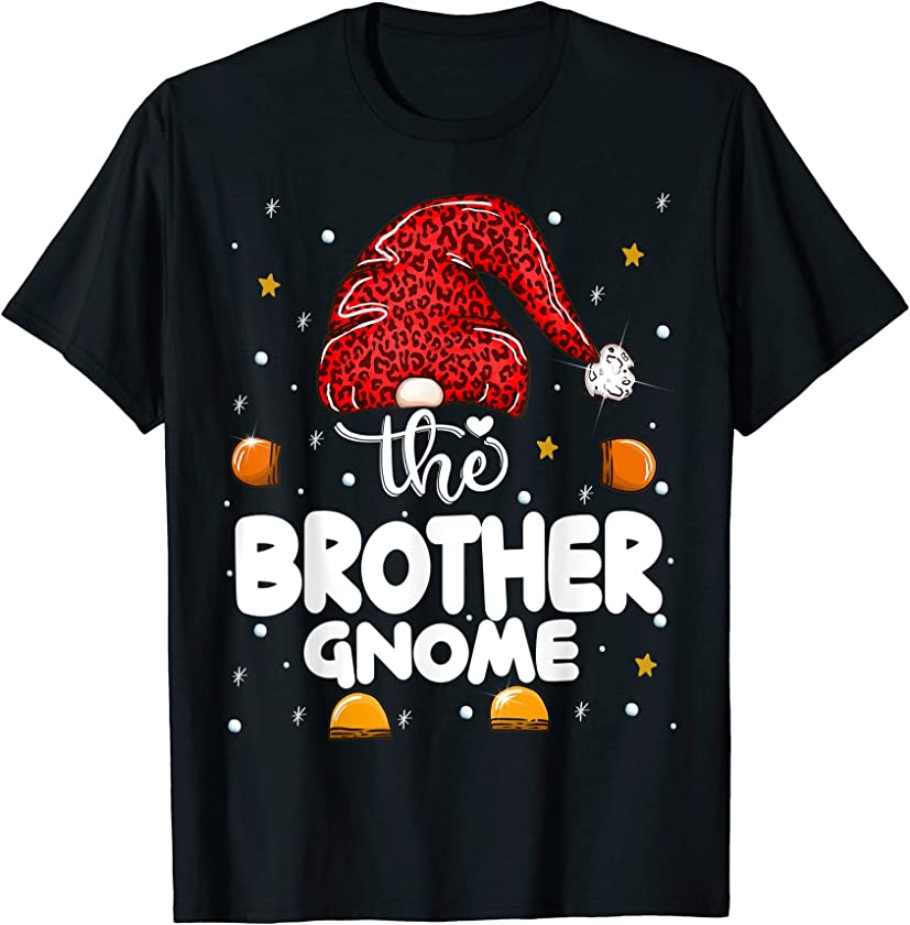 Brother Gnome Leopard Family Matching Christmas Party Pajama T-Shirt