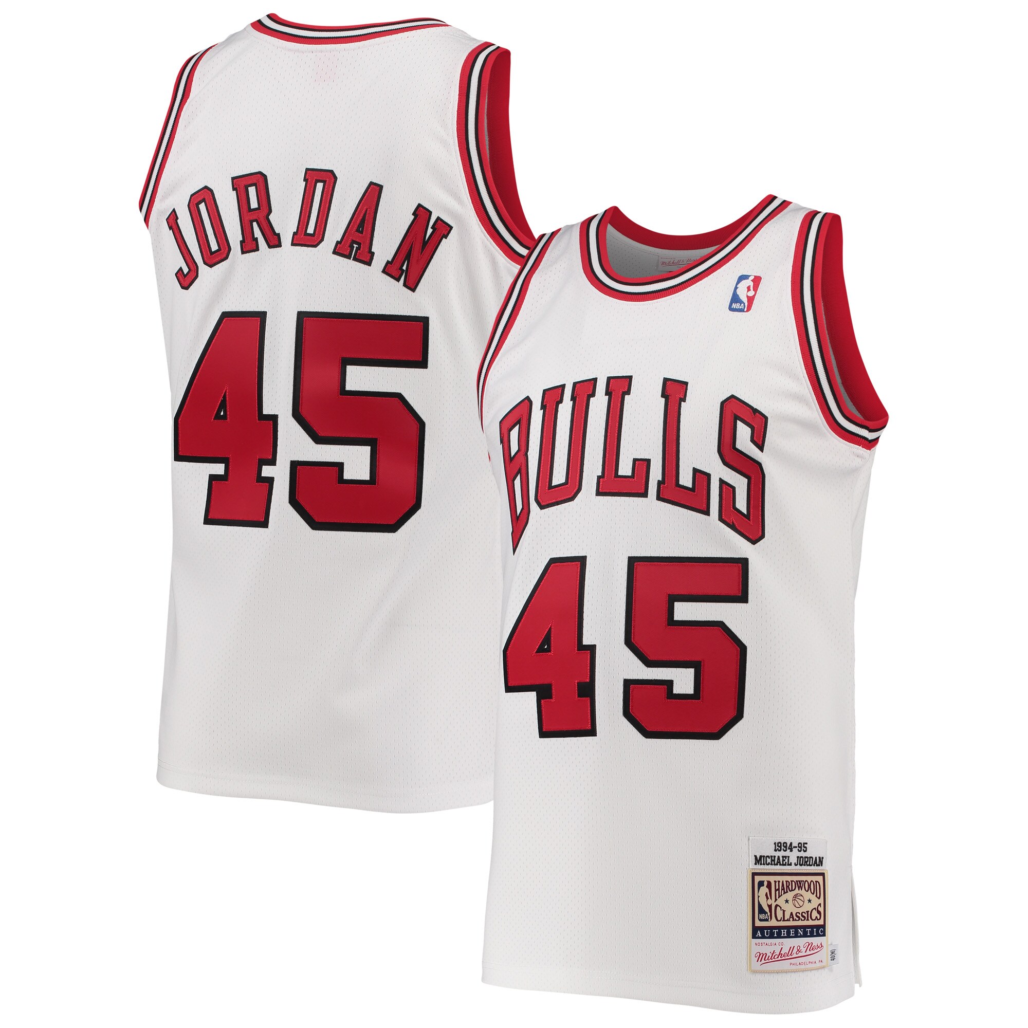 Michael Jordan Chicago Bulls Mitchell & Ness 1994-95 Hardwood Classics Authentic Player Jersey – White