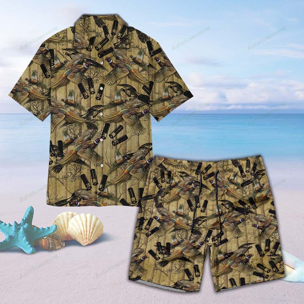 Pheasant Hunting Unisex Hawaii Shirt + Beach Short, Hunting Hawaii Shirt