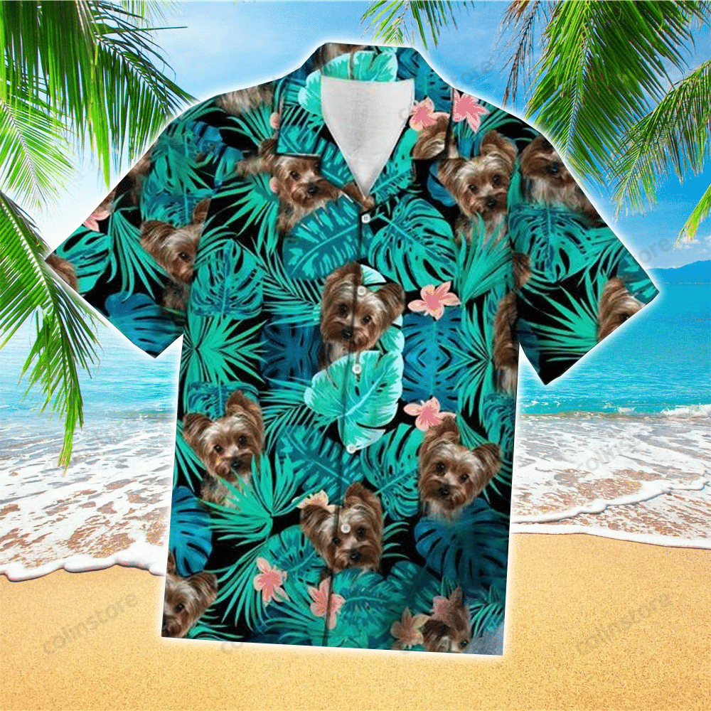 Yorkshire Terrier Face Best Teal Hawaii Shirt Aloha Ha104892