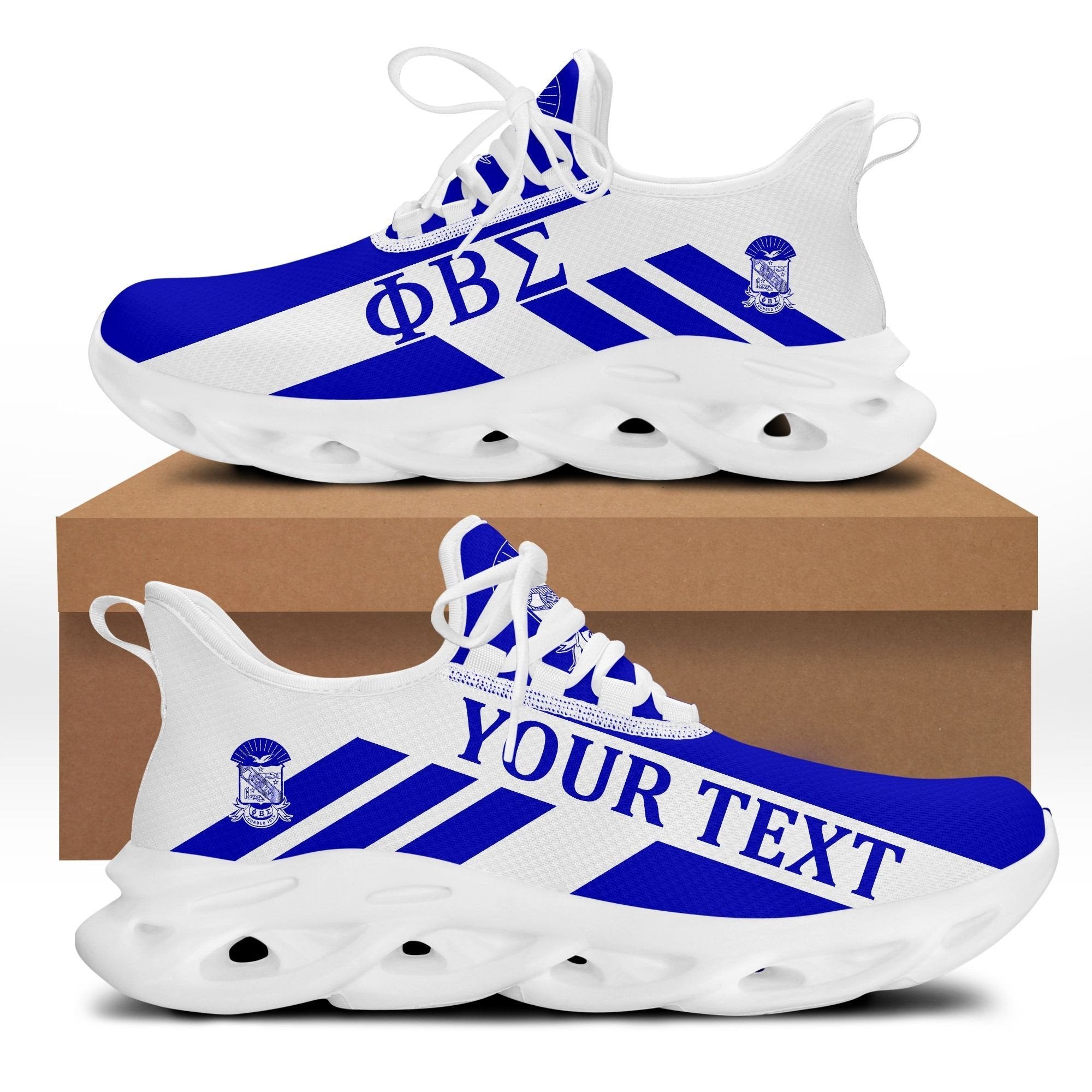 Fraternity Footwear – Personalized Phi Beta Sigma Stripe Style Clunky Sneakers