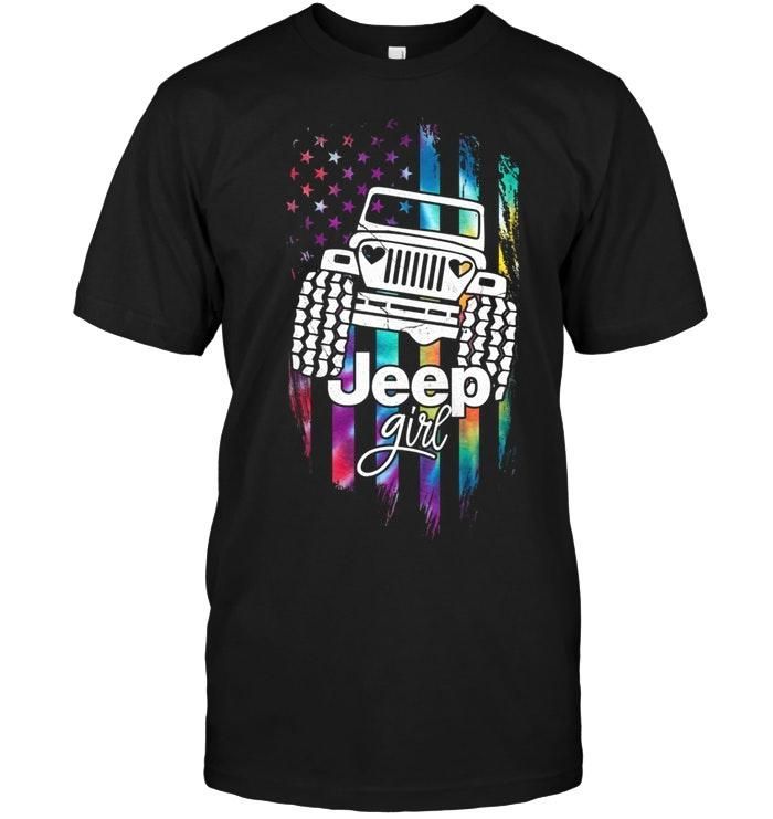 Jeep Girl American Flag Shirt T Shirt Hoodie, Hoodie Sweater Lt11