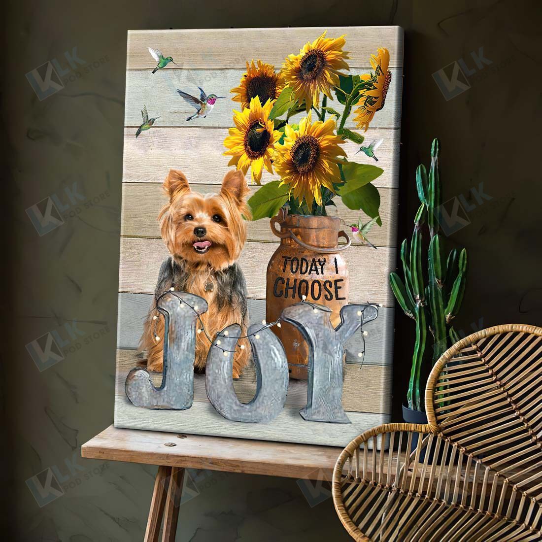 YORKSHIRE TERRIER – CANVAS Today I Choose Joy [ID3-T] | Framed, Best Gift, Pet Lover, Housewarming, Wall Art Print, Home Decor