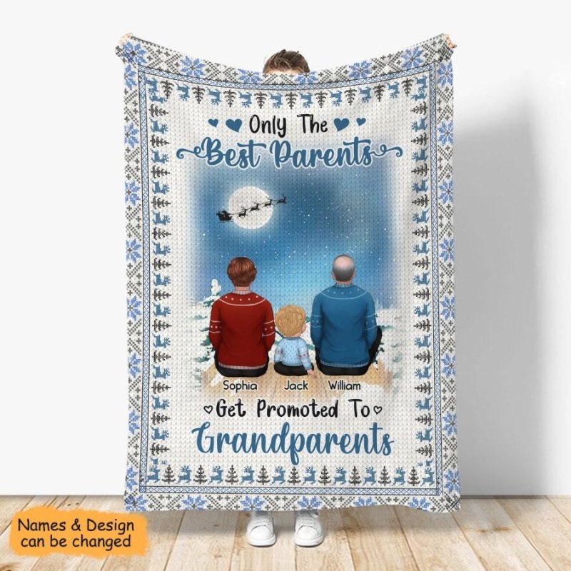 Grandparents 1St Christmas Personalized Christmas Blanket