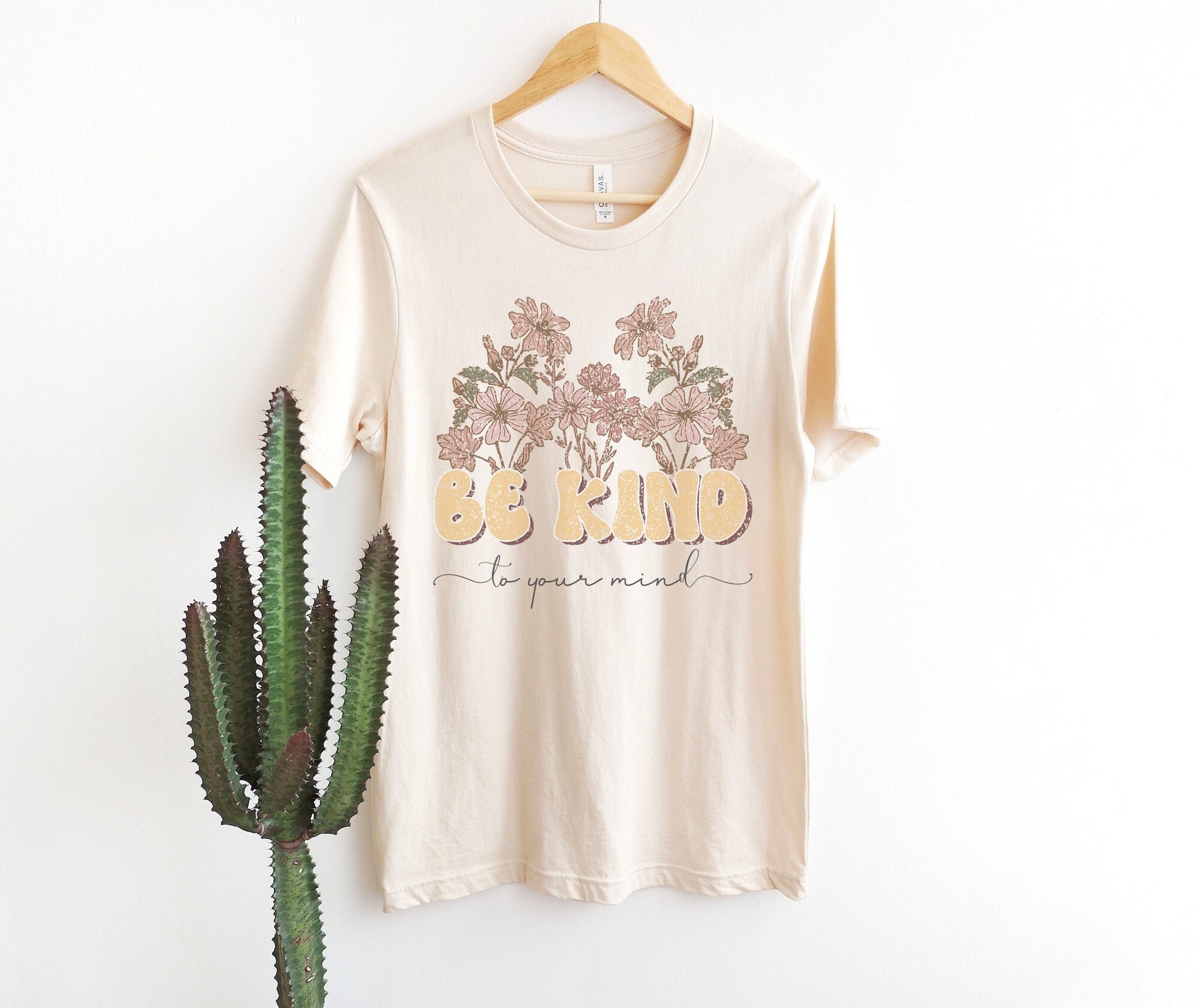 Be Kind To Your Mind Floral Vintage Graphic Tee