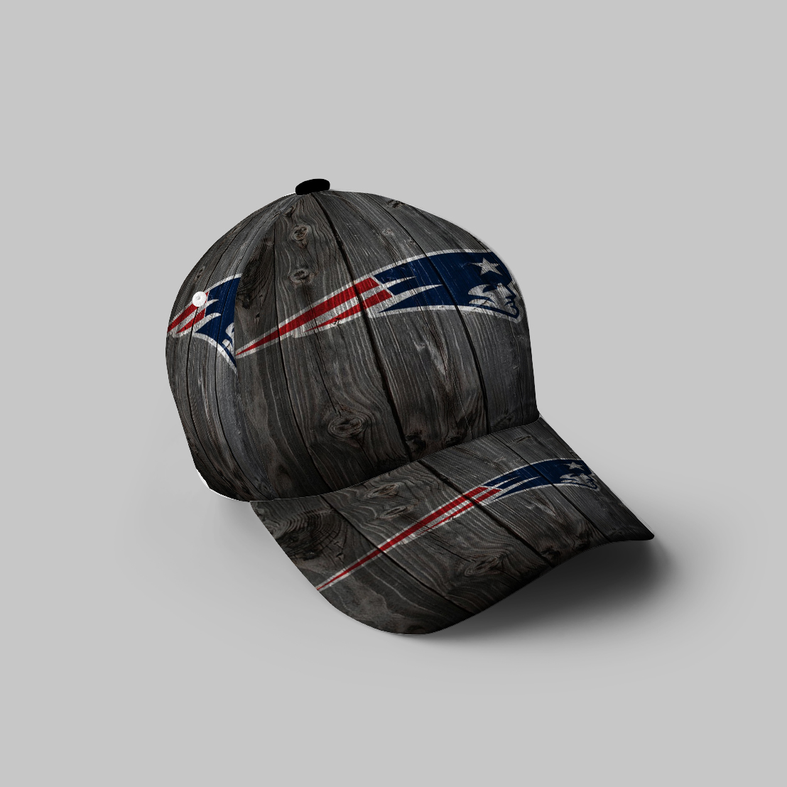 New England Patriots Wood Background 3D Printing Baseball Cap Classic Hat