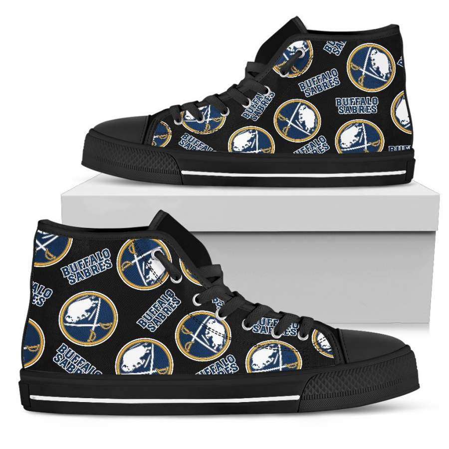 Script Logo Pattern Buffalo Sabres High Top Shoes