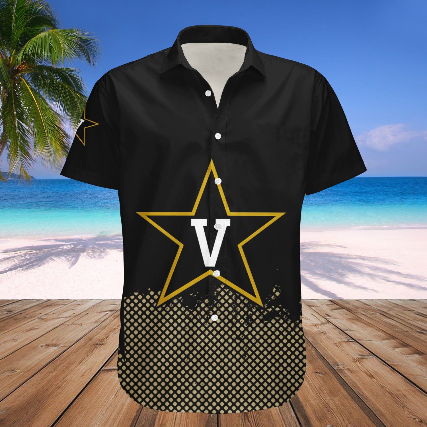 Vanderbilt Commodores Hawaii Shirt Basketball Net Grunge Pattern – NCAA