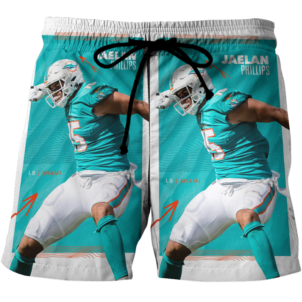 Miami Dolphins Jaelan Phillips1 3D All Over Print Summer Beach Hawaiian Short