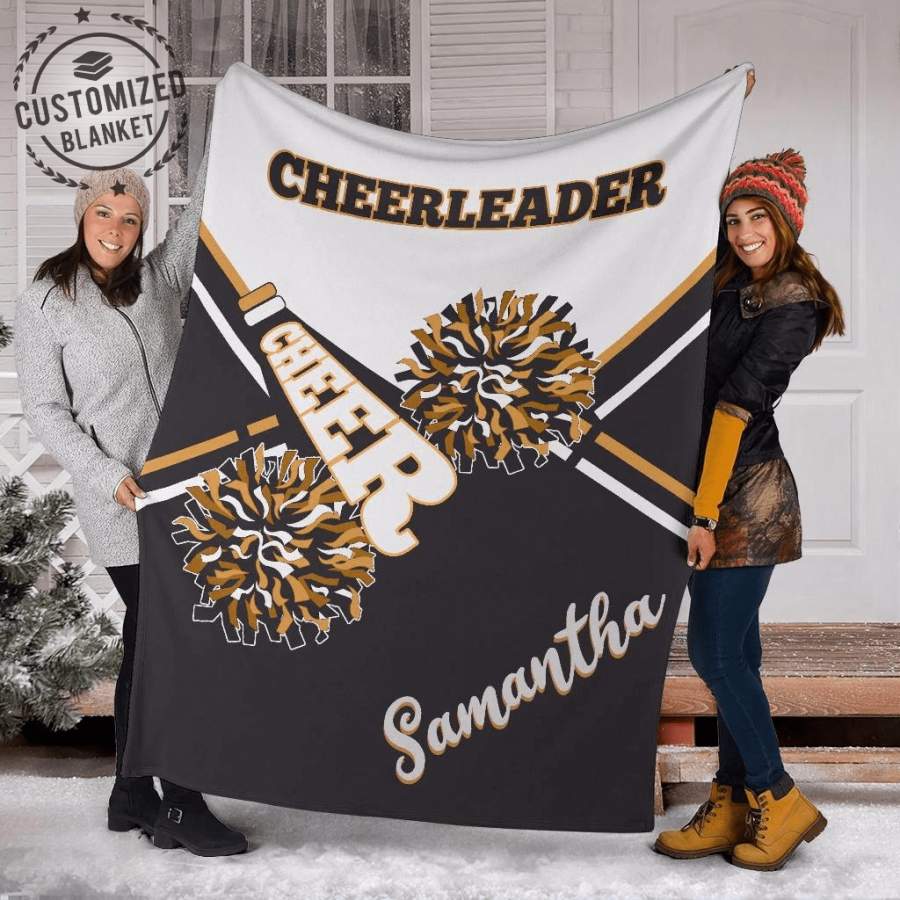 Cheerleader Cheer Custom Name Fleece Blanket