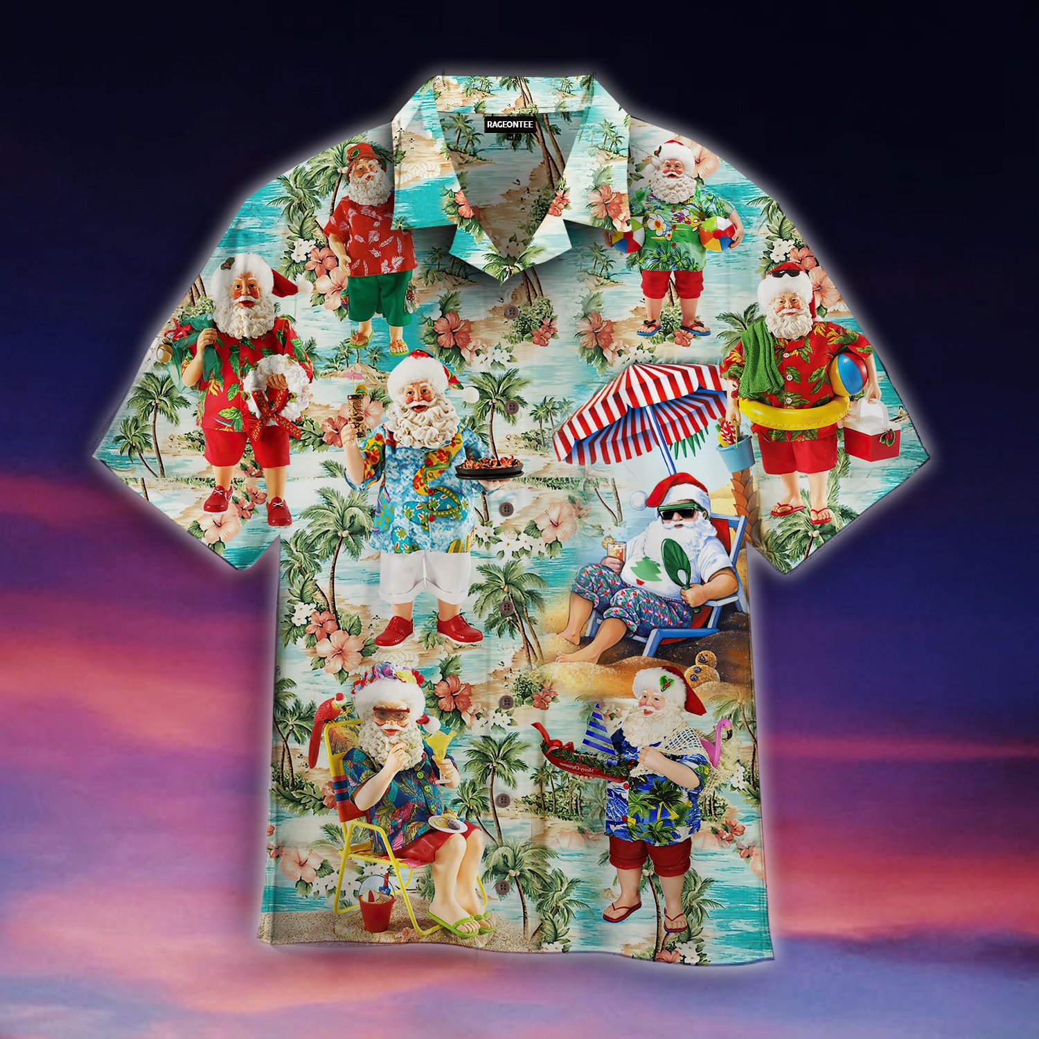 Amazing Santa Summer Vacation Hawaii Shirt For Men Women Adult Ha51732