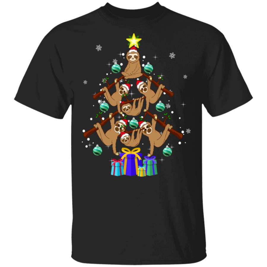 Sloth christmas tree christmas shirt