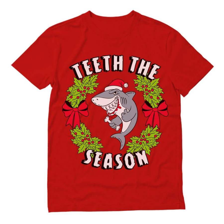 Teeth The Season Santa Shark Christmas T-Shirt