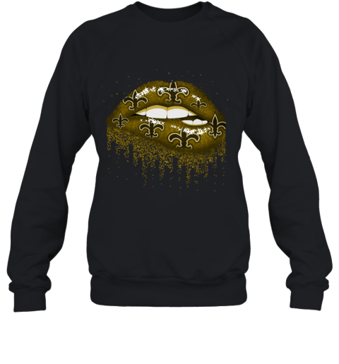 Biting Glossy Lips New Orleans Saints Football 2D Sweatshirt