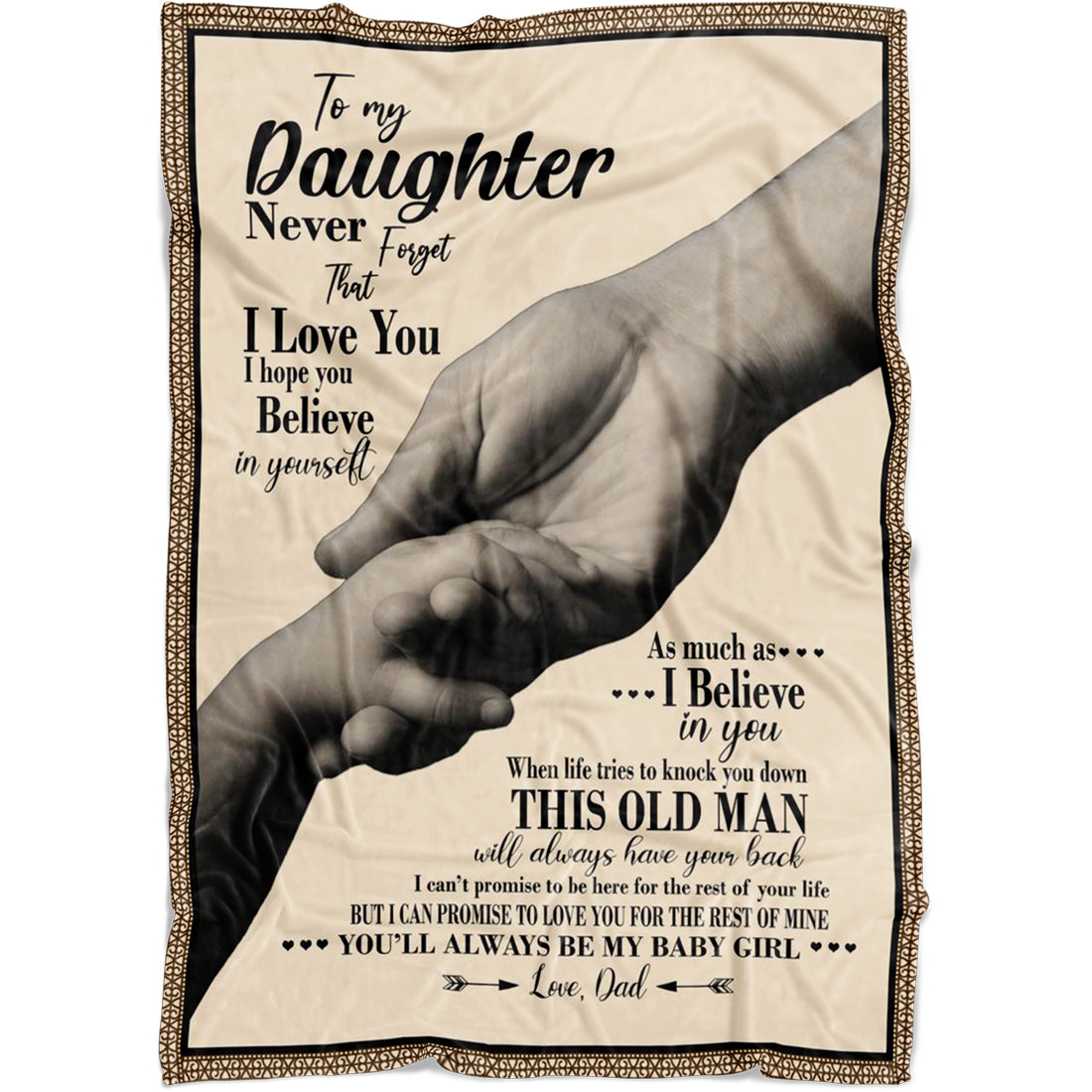 Personalized to My Daughter Never Forget That I Love You Blanket