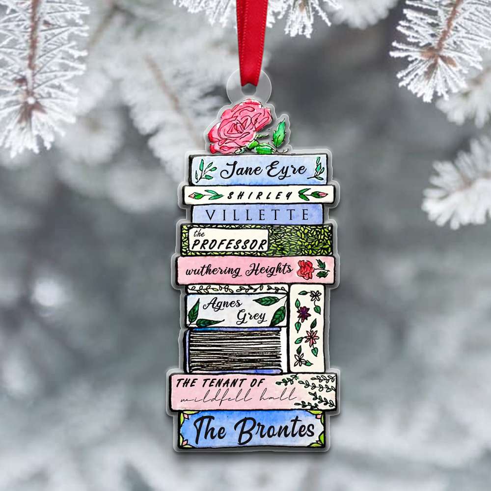 Charlotte Brontë Collection Books Flat Ornament – Gift For Fans