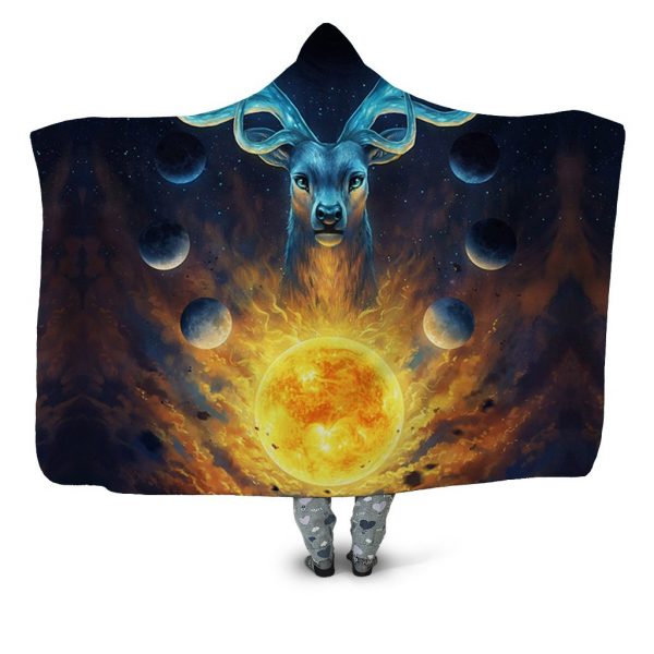 Animal Hooded Blankets – Animal Series Deer Galaxy Fleece Hooded Blanket