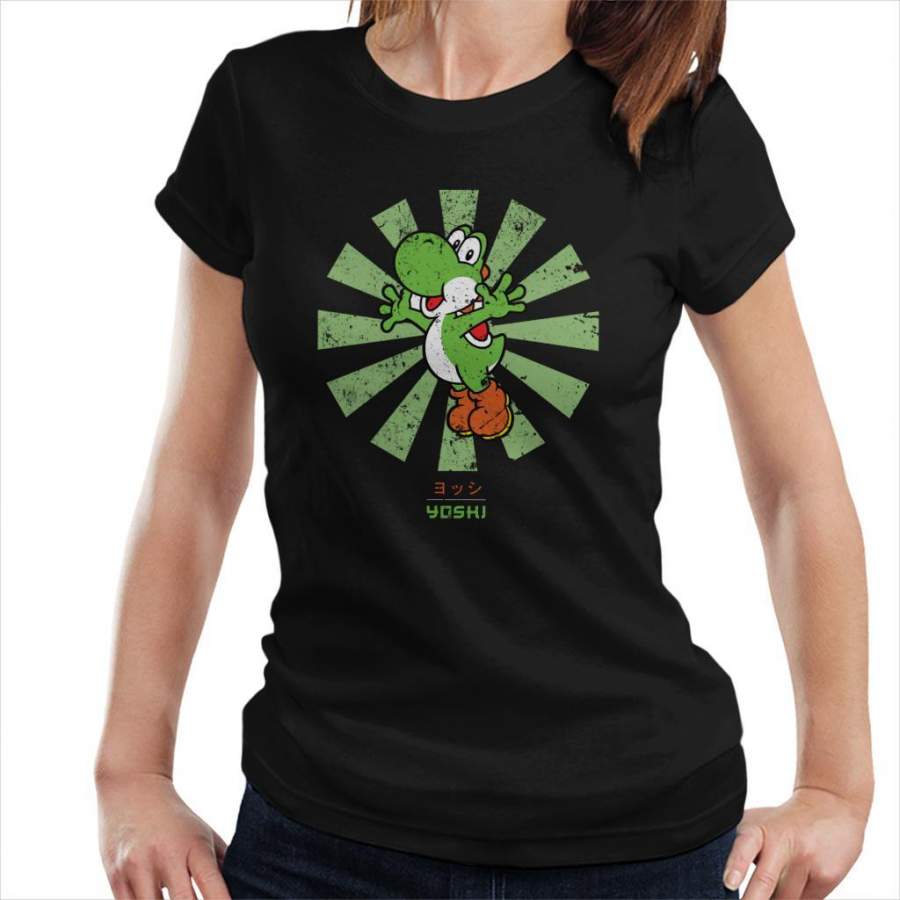 Yoshi Retro Japanese Super Mario Women’s T-Shirt