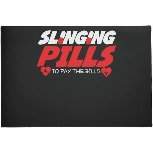 Pharmacist Slinging Pills Joke Druggist Chemist Doormat Welcome Mat House Warming Gift Home Decor Funny Doormat Gift Idea