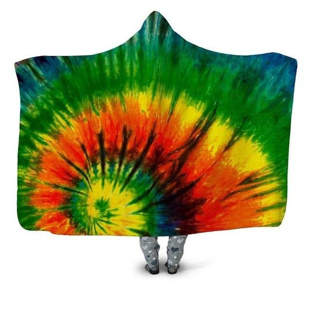 Green Tie Dye Blanket Hoodie