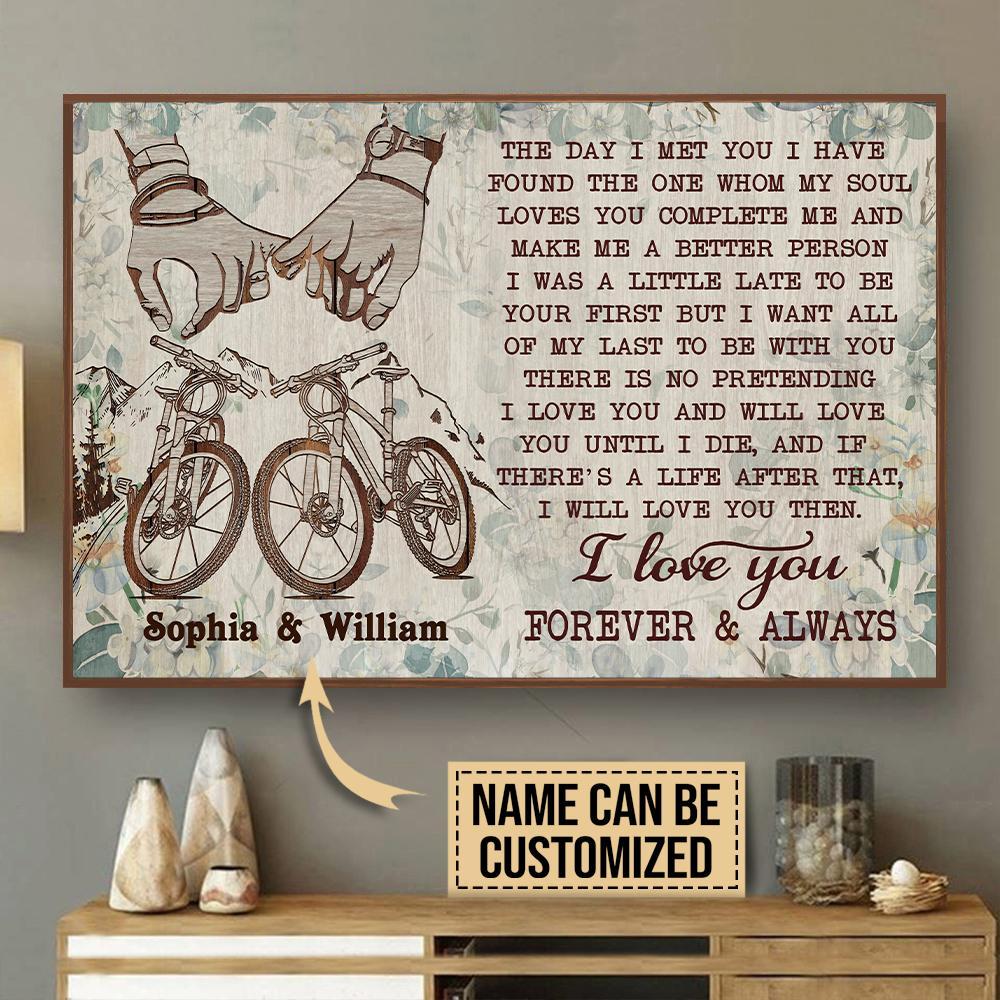 Aeticon Gifts Personalized Cycling Bicycle Floral The Day I Met You Canvas Mom Dad Gift Home Decor