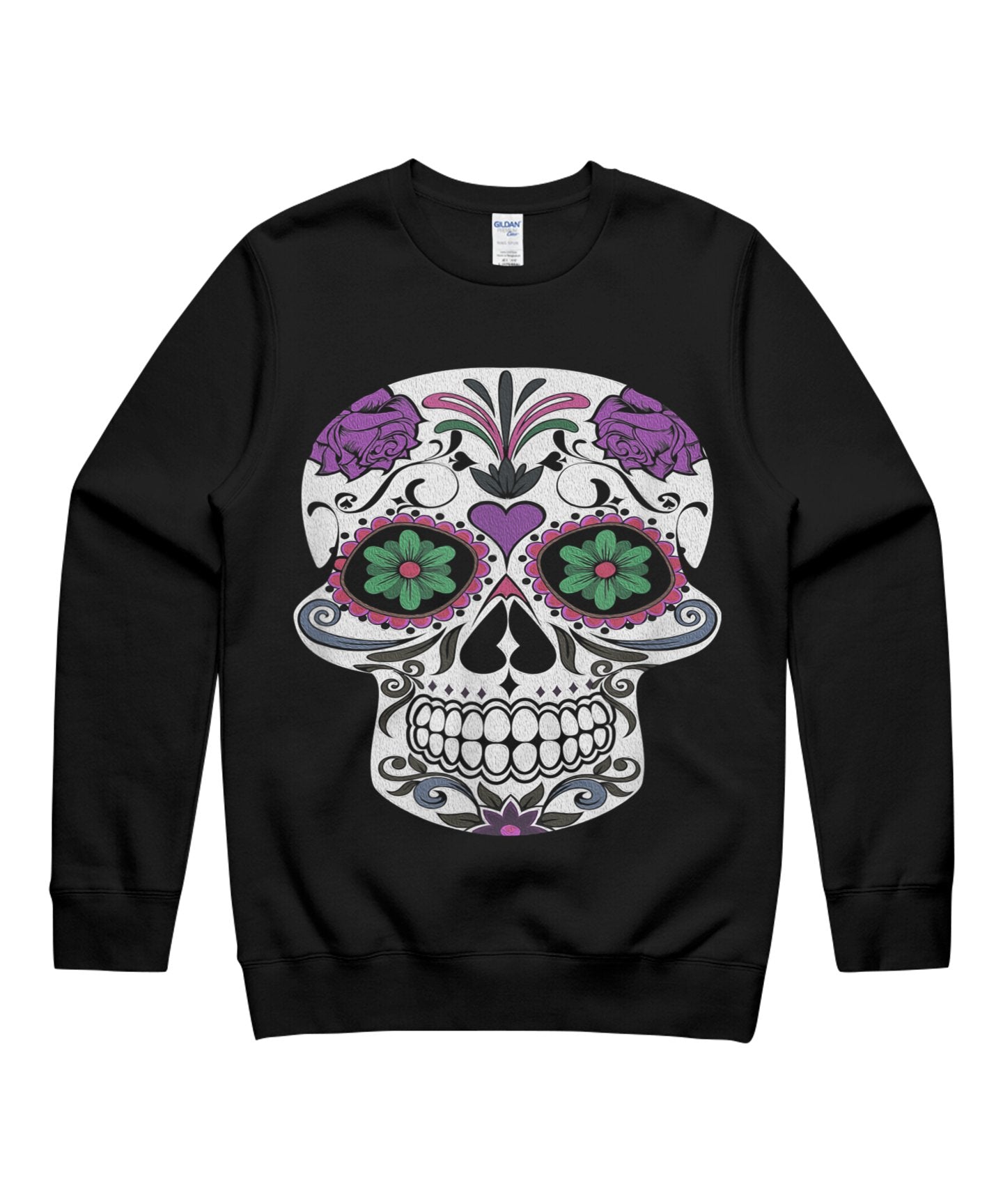 Sugar Skull And Roses Day Of The Dead Dia De Los Muertos T-Shirt Halloween T-Shirt Unisex Crewneck Sweatshirt