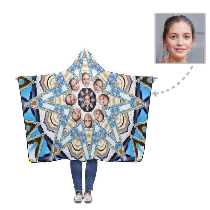 Custom Face Colorful Hooded Blanket