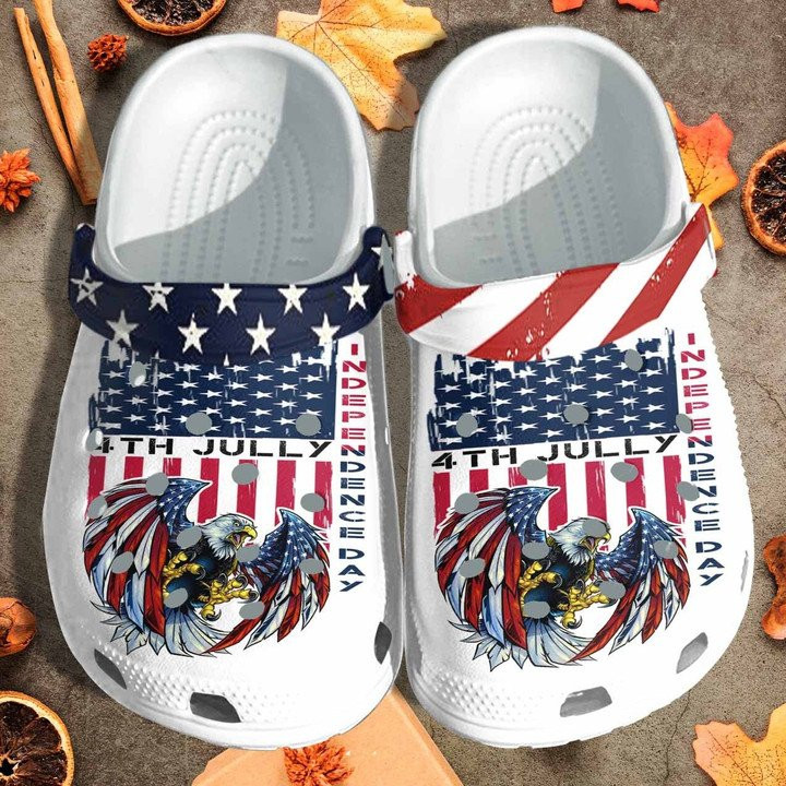 Eagle Usa Custom Crocs Classic Clogs Shoes Th July Independence Day Outdoor Shoes