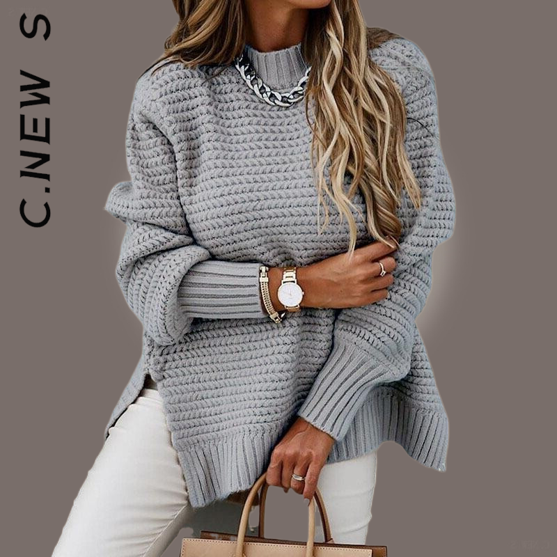 C.New S Women Sweater New Knitted Jumper Basic Sexy Sweaters Ladies Harajuku Korean Knit Sweater Girl Female Women’s Clothing alx