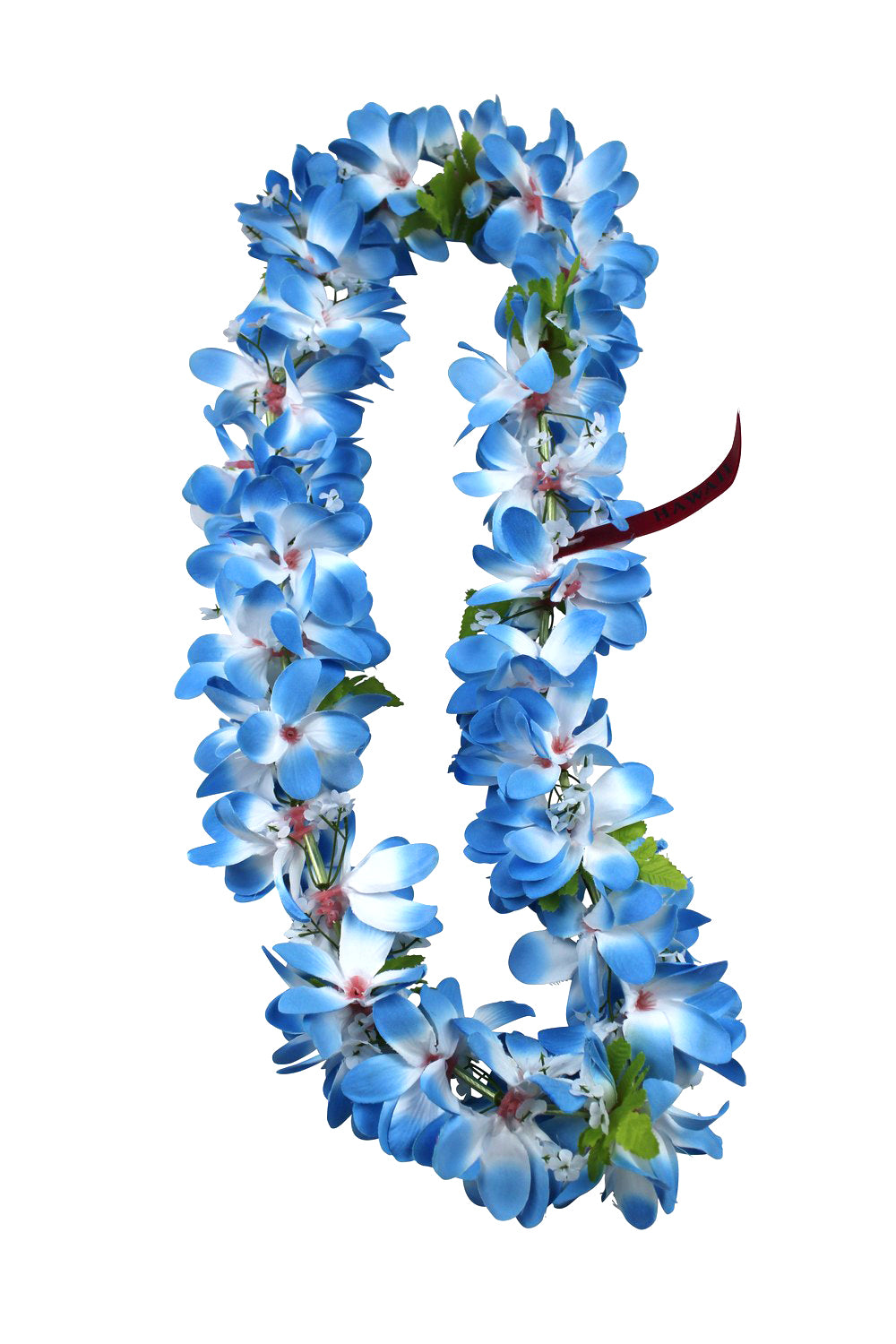 Hawaii Plumeria Lei Flower Necklace In Blue Ha25071