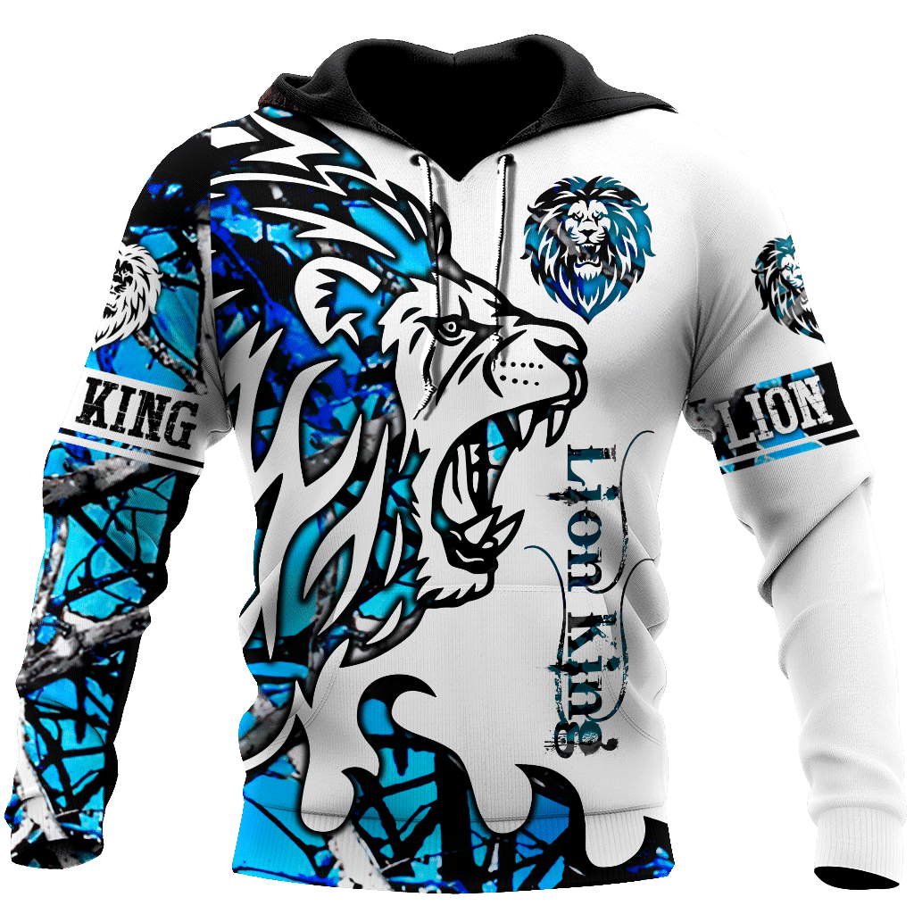 Beautiful Lion Blue Tattoo Camo 3D All Over Printed Hoodie For Men And Women