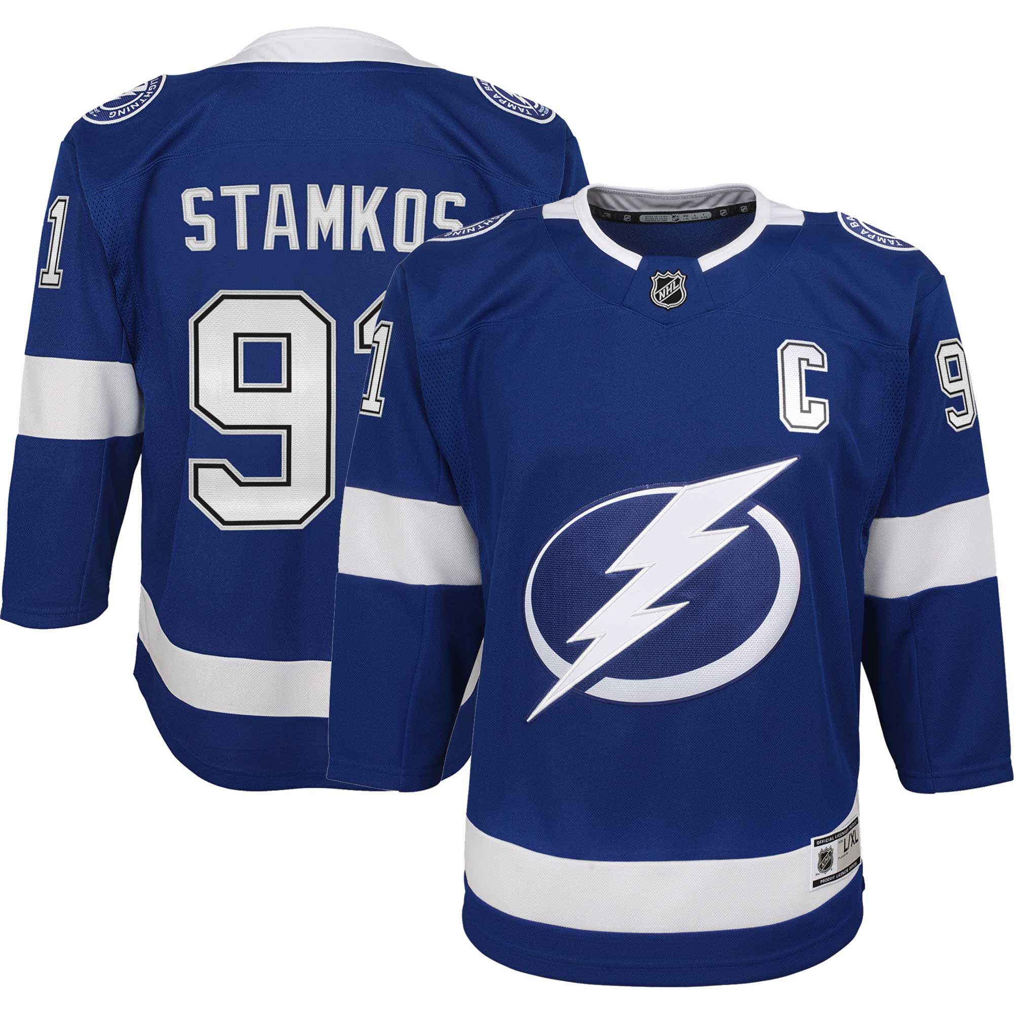 Steven Stamkos Tampa Bay Lightning Youth Home Captain Premier Player Jersey – Blue